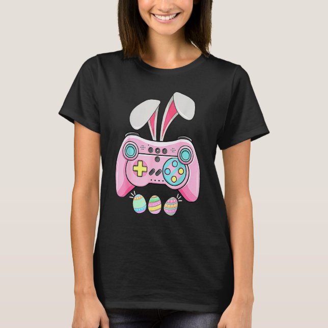 Bunny Gaming Controller Video Game  Gamer Easter D T-Shirt (Front)
