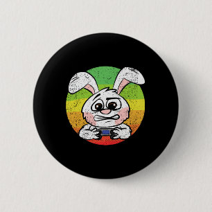 Bunny Gaming Easter Egg Hunting Video-game Control 6 Cm Round Badge