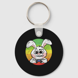 Bunny Gaming Easter Egg Hunting Video-game Control Key Ring