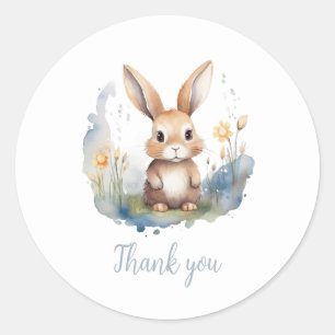 Bunny Gender Neutral Baby Shower Classic Round Sticker