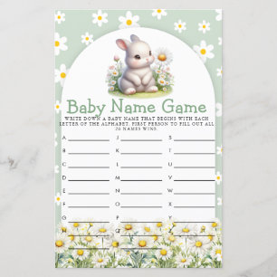 Bunny Gender Neutral Baby Shower Name Game