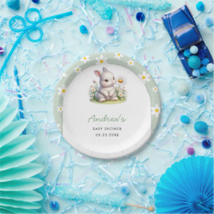 Bunny Gender Neutral Baby Shower Paper Plate