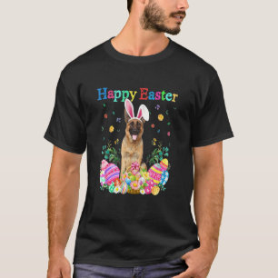 Bunny German Shepherd Dog Happy Easter Eggs T-Shirt