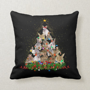 Bunny Gift   Bunny Rabbit Christmas Tree Beautiful Cushion