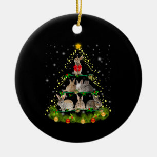 Bunny Gift   Bunny Rabbit Christmas Tree Light Ceramic Tree Decoration