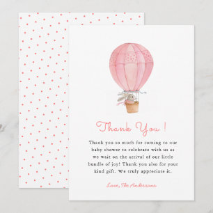 Bunny Girl Baby shower Thank you Card
