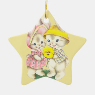 Bunny Girl+Boy Ceramic Tree Decoration