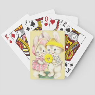 Bunny Girl+Boy Playing Cards