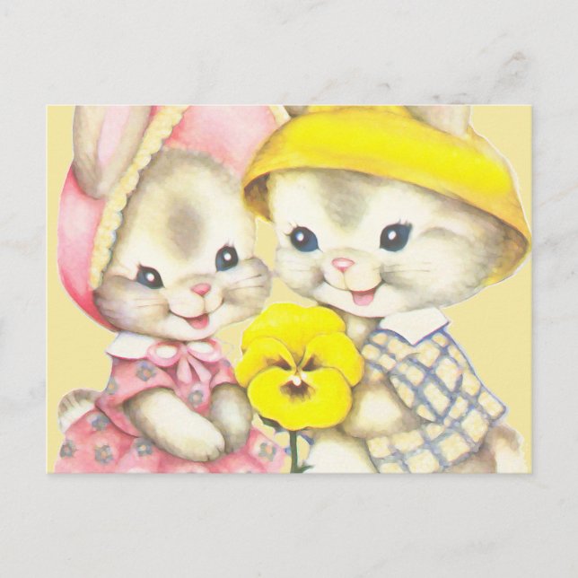 Bunny Girl+Boy Postcard (Front)