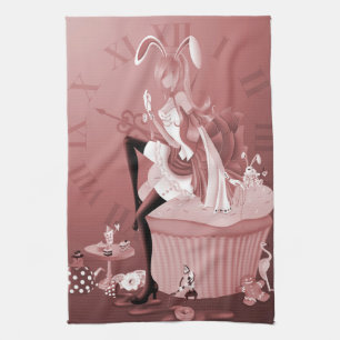 Bunny Girl on Cupcake Tea Towel