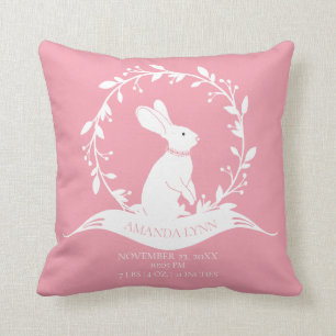 Bunny Girls  Baby Birth Stats Pillow