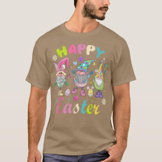 Bunny Gnome Hug Easter Eggs Happy Easter Day  T-Shirt