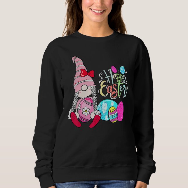 Bunny Gnome Hug Easter Eggs Hunting Happy Easter D Sweatshirt (Front)