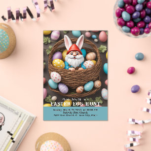 Bunny Gnome in Basket Easter Egg Hunt Acrylic Invitations
