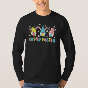Bunny Gnome Squad Hug Easter Eggs Happy Easter Day T-Shirt