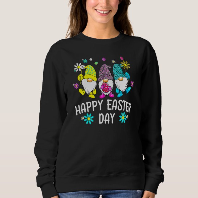 Bunny Gnome Squad Rabbit Eggs Hunting Happy Easter Sweatshirt (Front)