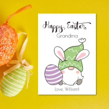 Bunny Gnome With Easter Egg Happy Easter Script