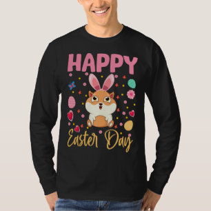 Bunny Guinea Pig Colorful Eggs Hunting Happy Easte T-Shirt