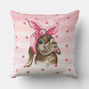Bunny Hand painted glitter Cushion