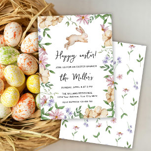 Bunny Happy Easter Brunch Invitation