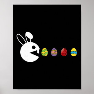 Bunny Happy Easter Egg Hunting Video-game Gamer Poster