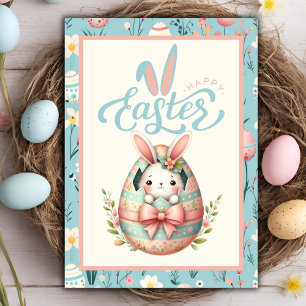 Bunny Hatching From Egg Happy Easter Custom Holiday Card