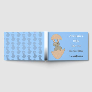 Bunny Hatching from Egg Weird Baby Shower Guest Book