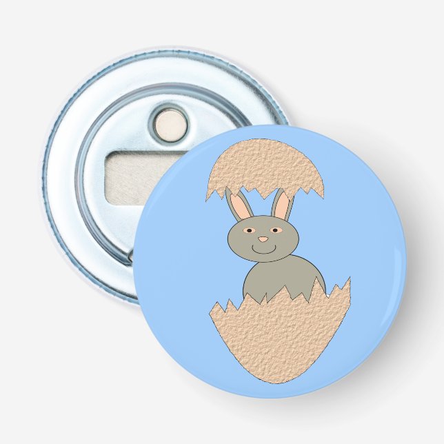 Bunny Hatching from Egg Weird Bottle Opener (Front)