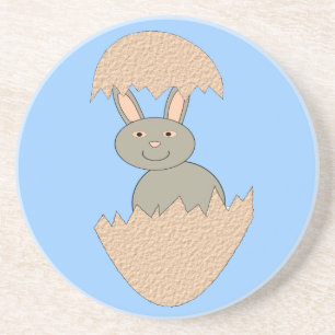 Bunny Hatching from Egg Weird Coaster