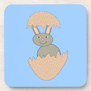 Bunny Hatching from Egg Weird Coaster