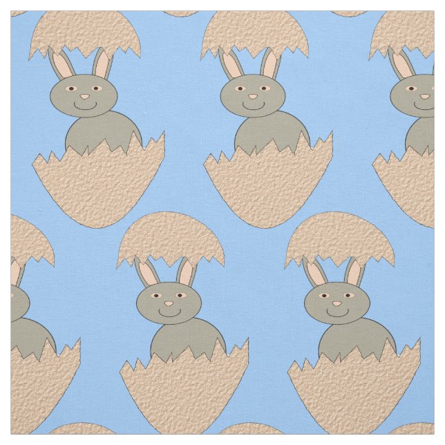 Bunny Hatching from Egg Weird Craft Fabric (Swatch)