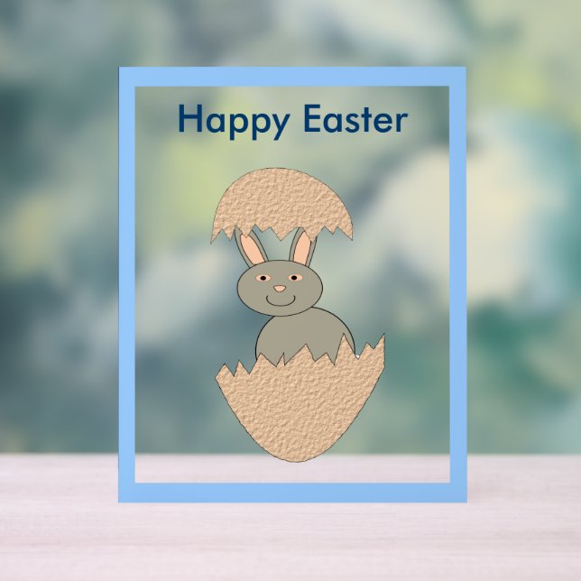 Bunny Hatching from Egg Weird Custom Acrylic Sign (Neutral)
