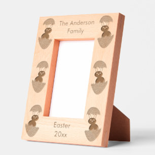 Bunny Hatching from Egg Weird Custom Family Name Etched Frames