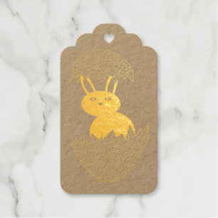 Bunny Hatching from Egg Weird Custom Gift Tags