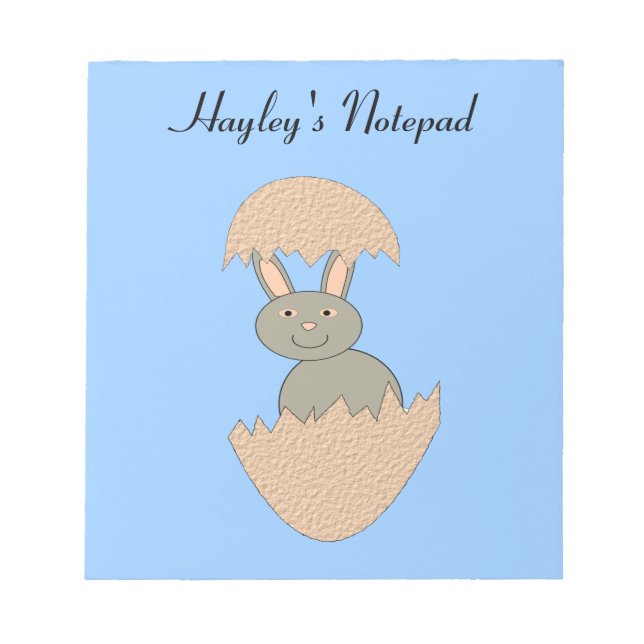 Bunny Hatching from Egg Weird Customisable Notepad (Front)