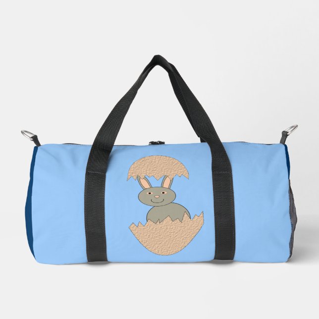 Bunny Hatching from Egg Weird Duffle Bag (Front)