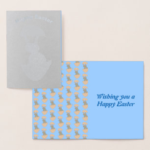 Bunny Hatching from Egg Weird Foil Card