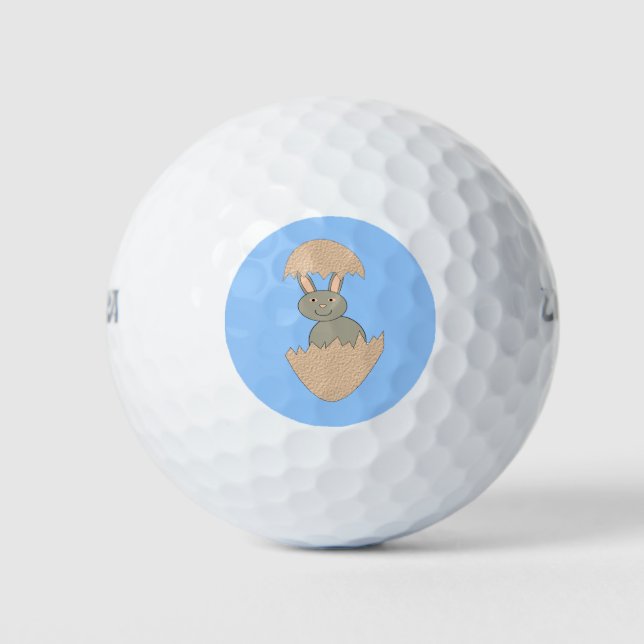 Bunny Hatching from Egg Weird Golf Ball (Front)