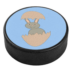 Bunny Hatching from Egg Weird Hockey Puck