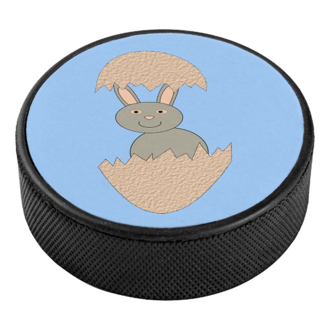 Bunny Hatching from Egg Weird Hockey Puck (3/4)