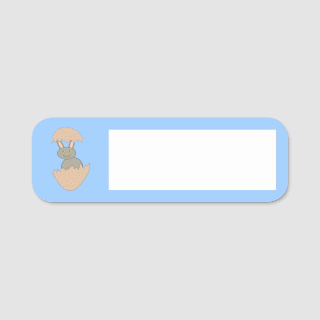 Bunny Hatching From Egg Weird Name Tag (Front)