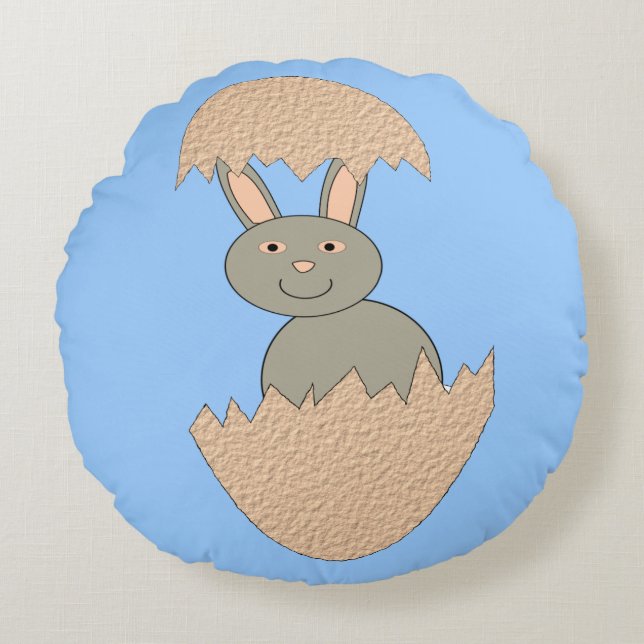 Bunny Hatching from Egg Weird Pillow (Front)