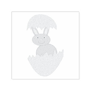 Bunny Hatching from Egg Weird Self Inking Stamp