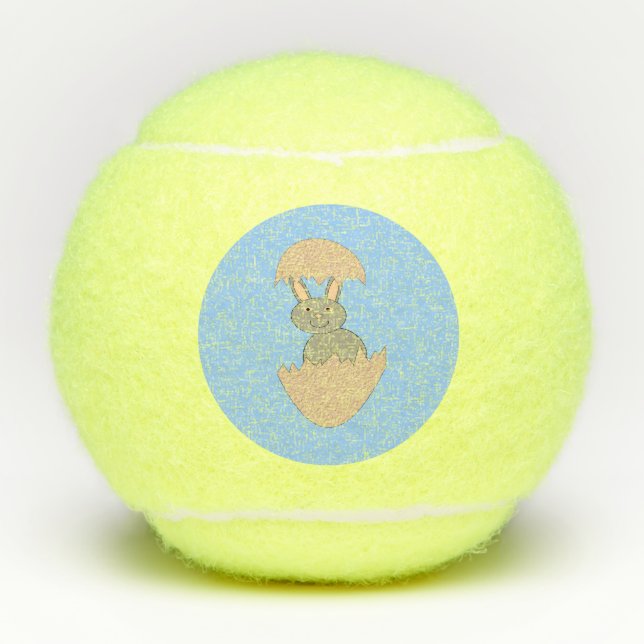 Bunny Hatching from Egg Weird Tennis Balls (Front)