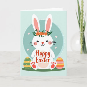 Bunny Heart Pattern Easter Card