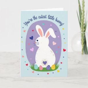 Bunny Hearts Pattern Cute Card