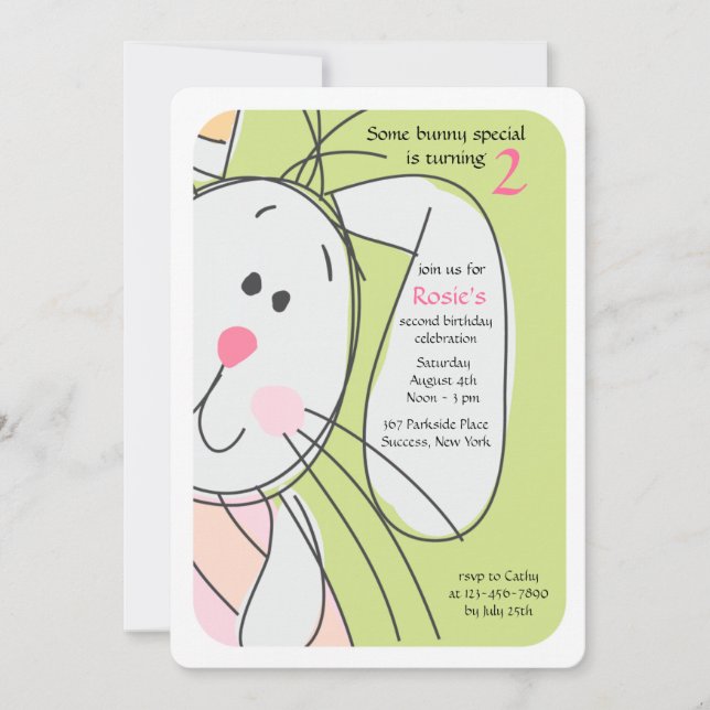 Bunny Hide-and-Seek Invitation (Front)