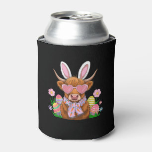 Bunny Highland Cow Easter Farmer Women Kids Easter Can Cooler
