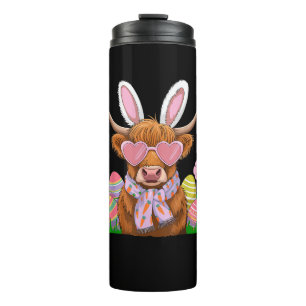 Bunny Highland Cow Easter Farmer Women Kids Easter Thermal Tumbler
