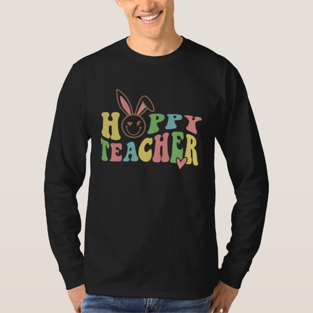 Bunny Hobby Teacher Happy Easter Day For Kids Boys T-Shirt (Front)